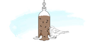 Tube DIY bird feeders