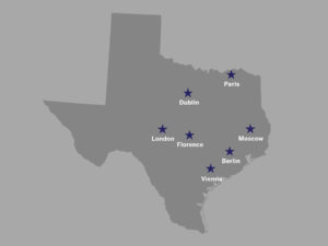 European cities in Texas