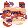 illustration of sub sandwich