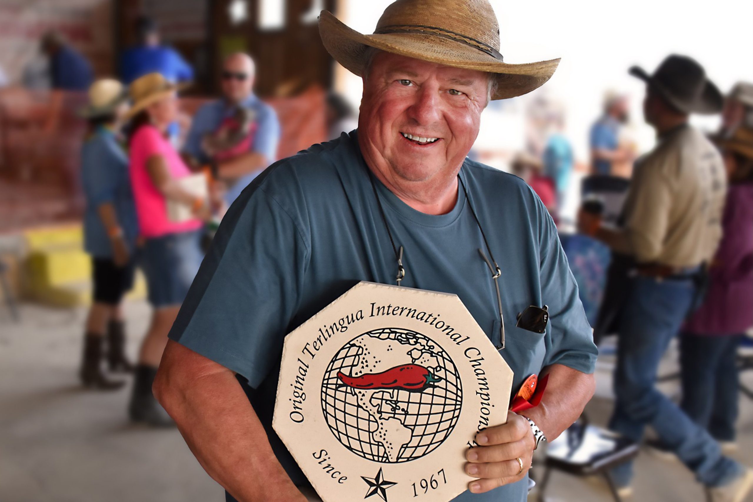 Terlingua Cook-Off winner holding trophy