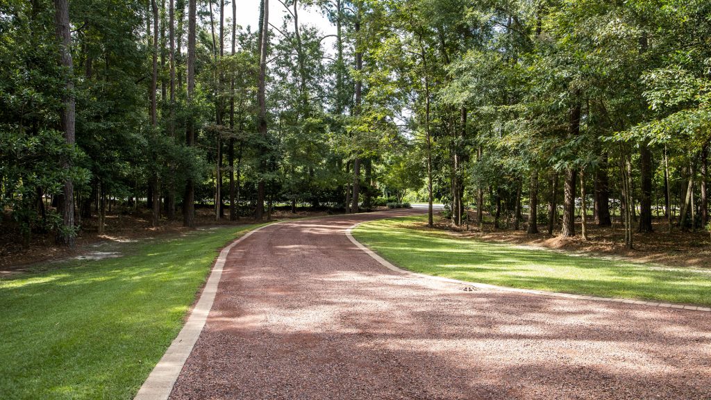 Gravel driveway.