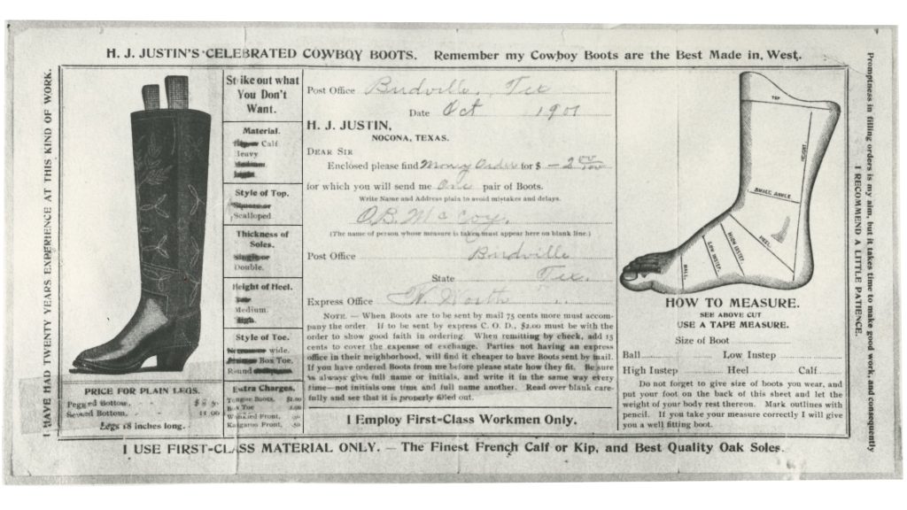Diagram showing how a cowboy boot should fit properly.