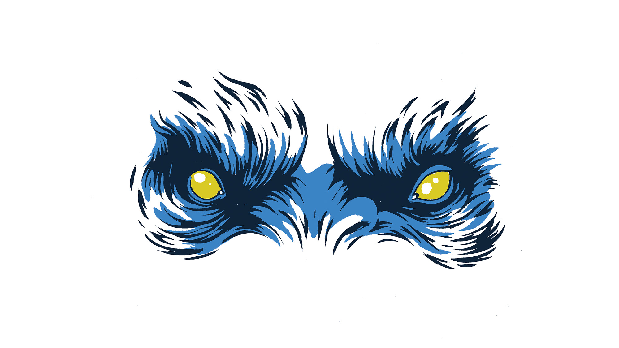 Illustration of vampiric chupacabra eyes.