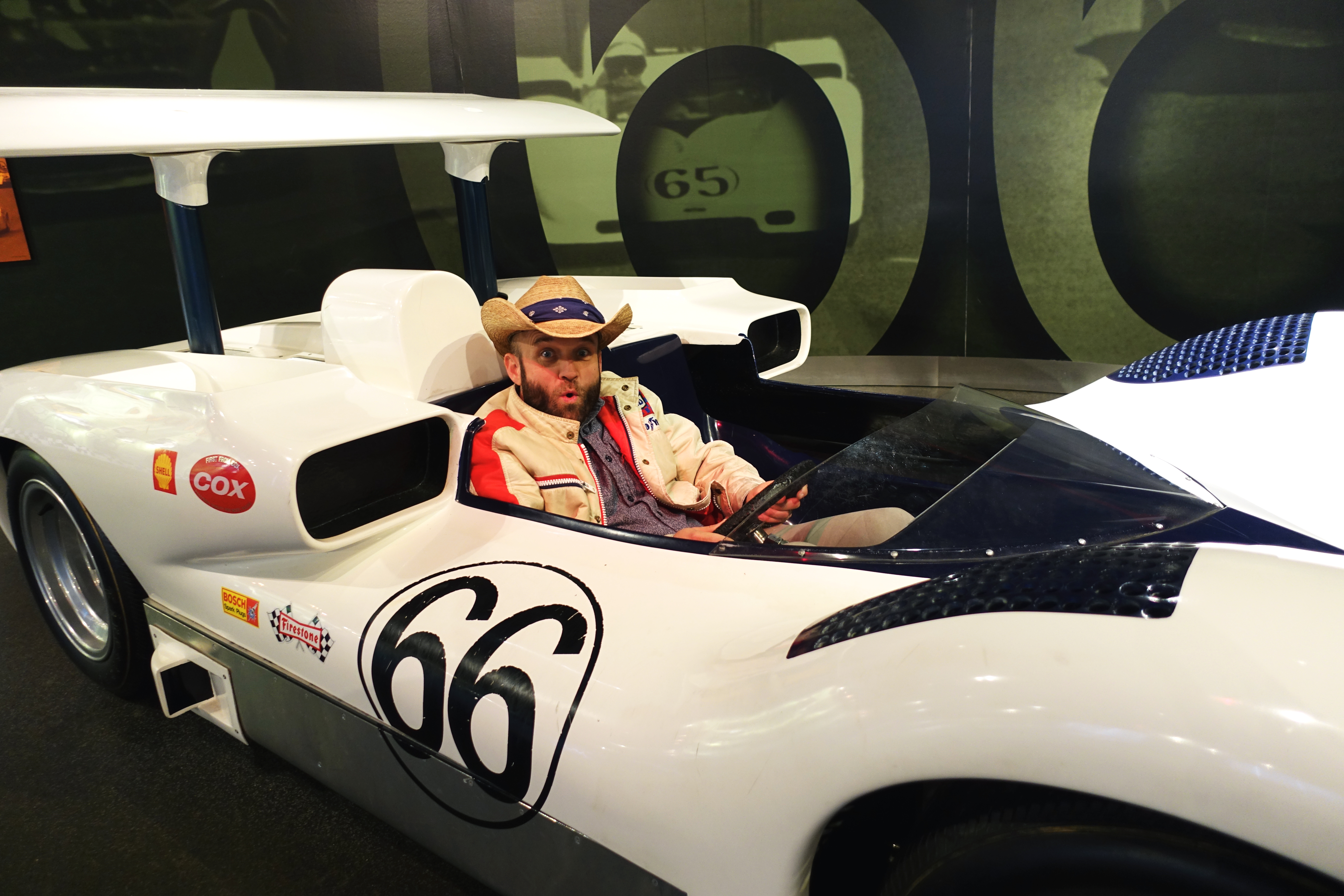 Chet Garner in a Chaparral Car in Midland, Texas