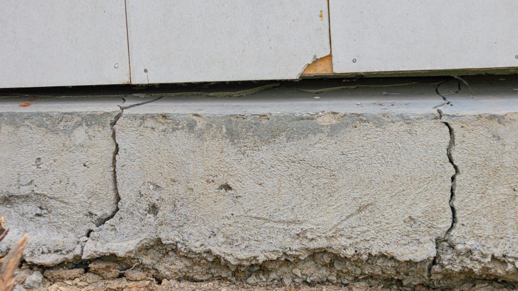 Cracked home foundation.