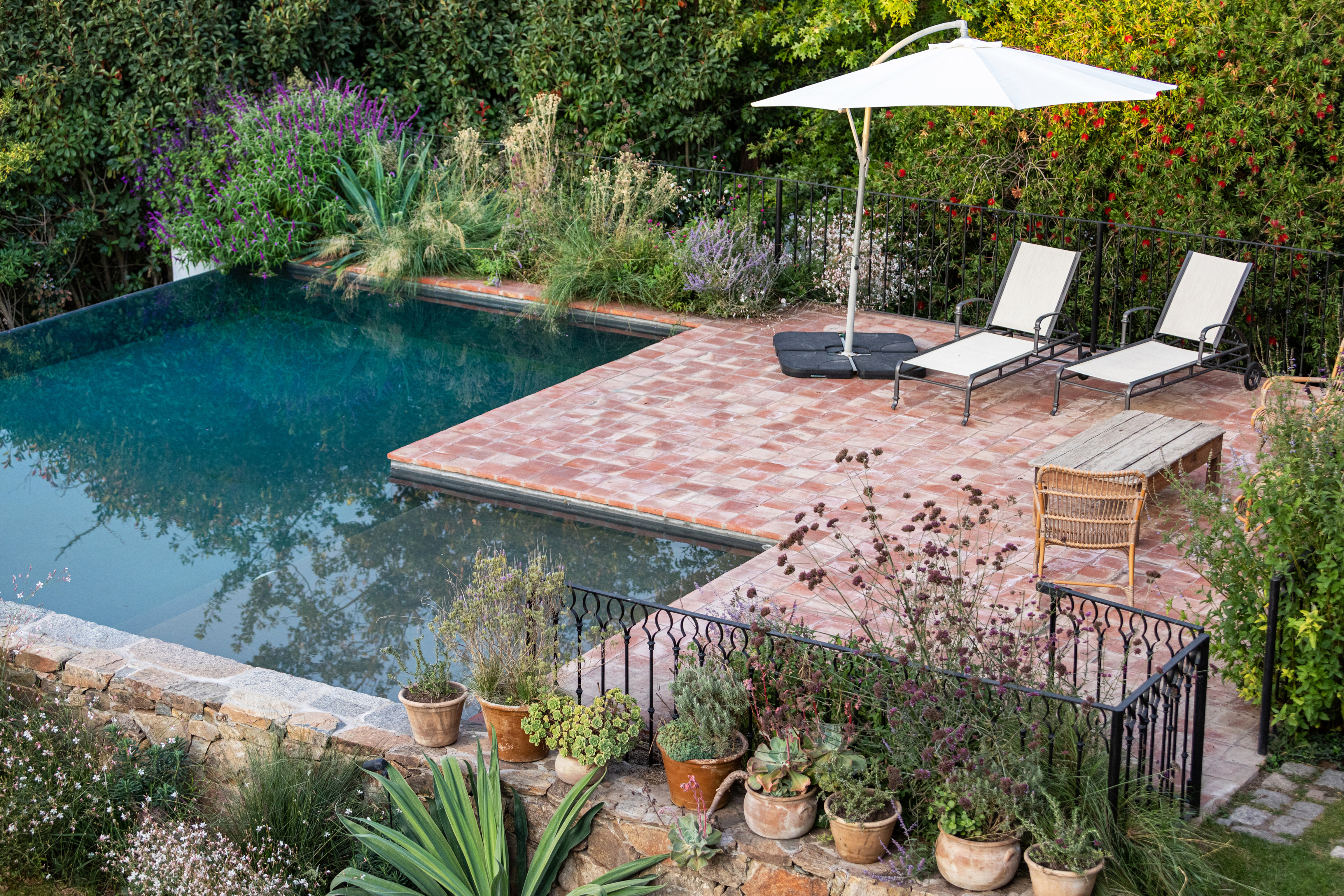 Aerial view of pool.