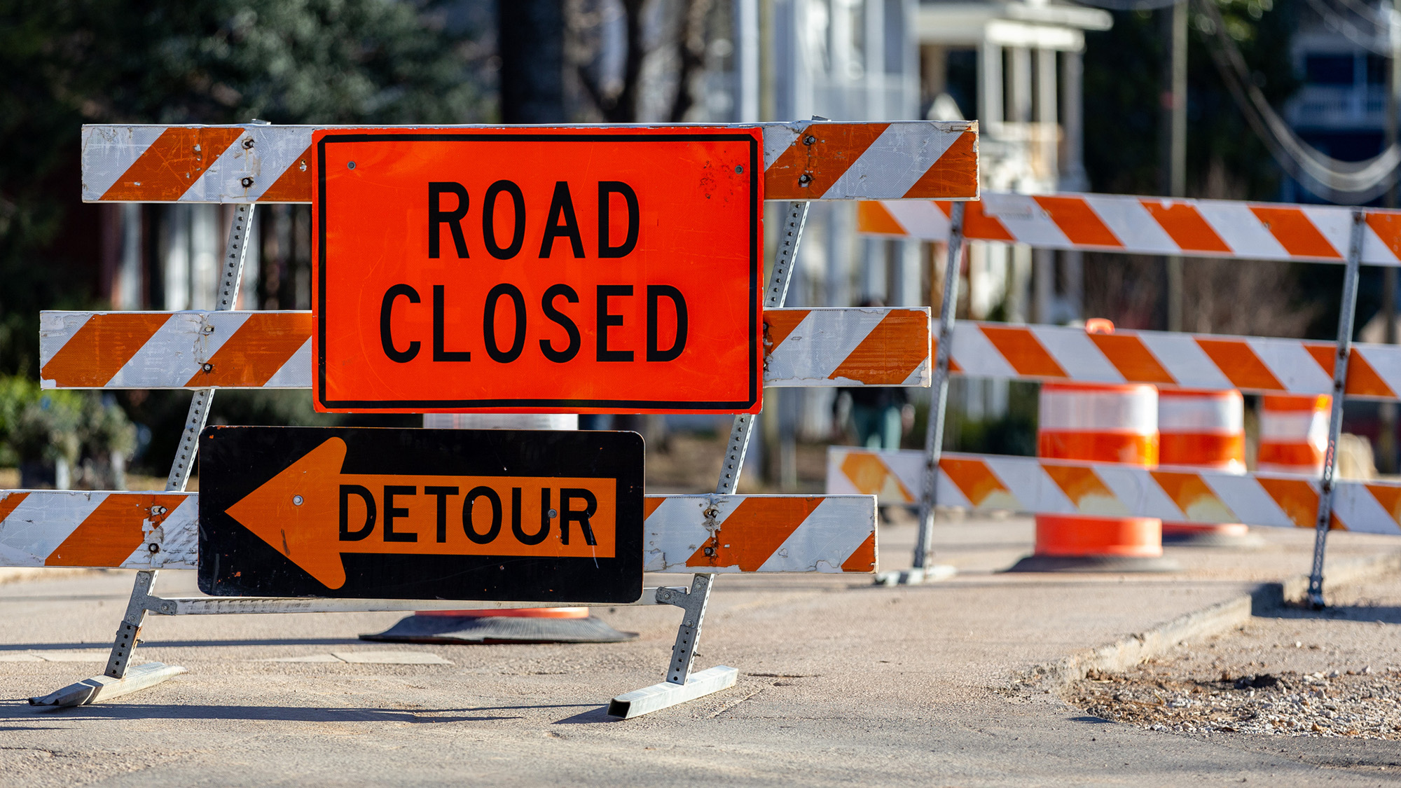 Construction road signs.
