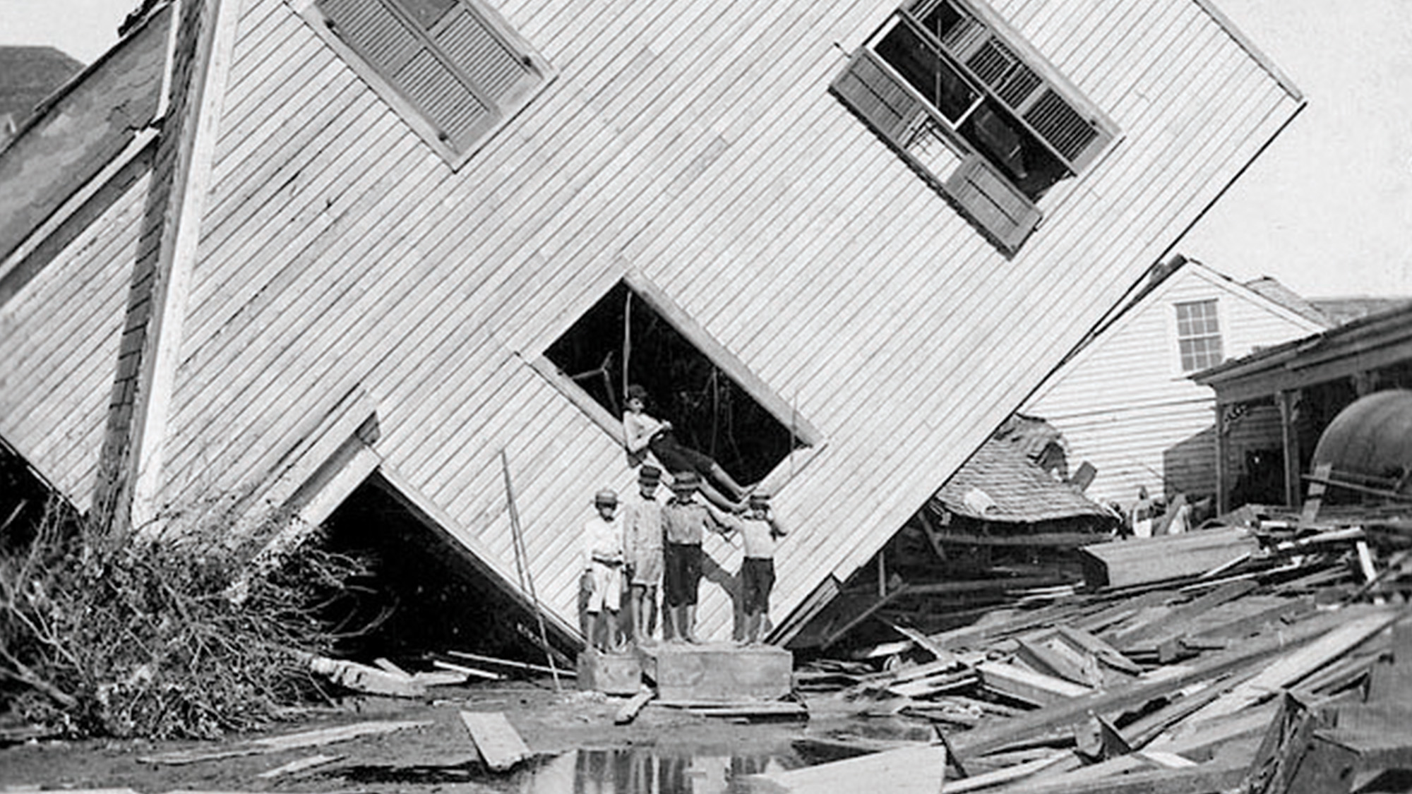 Aftermath of storm surge that destroyed Galveston.