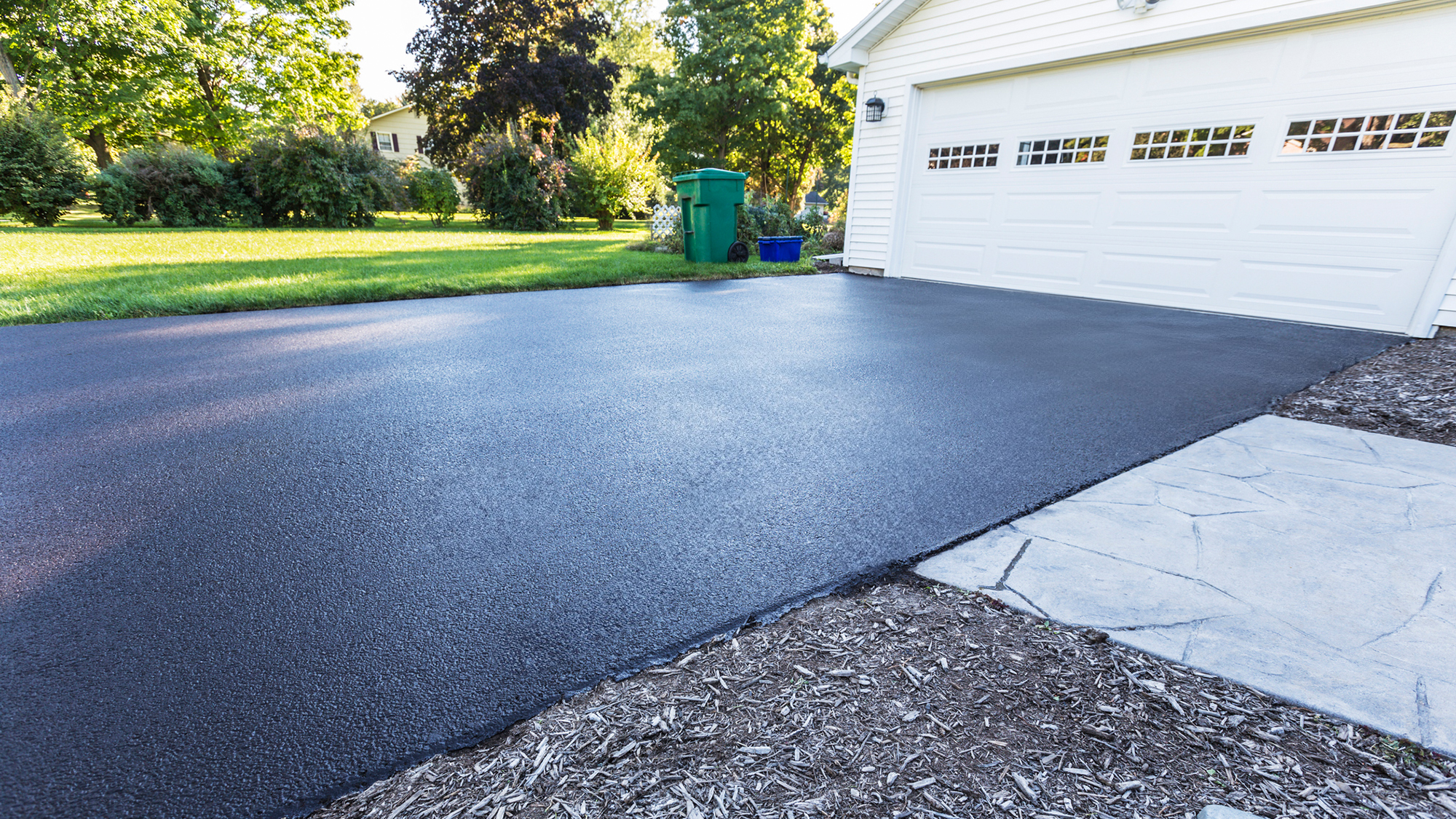 Asphalt driveway.