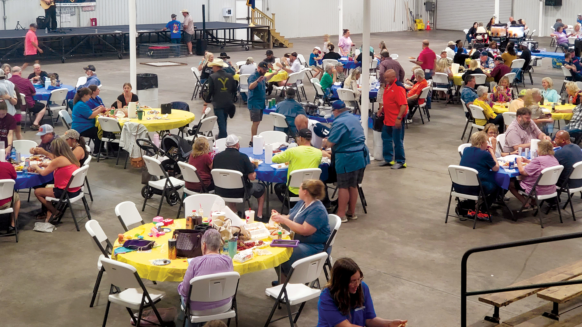 People at a crawfish boil.
