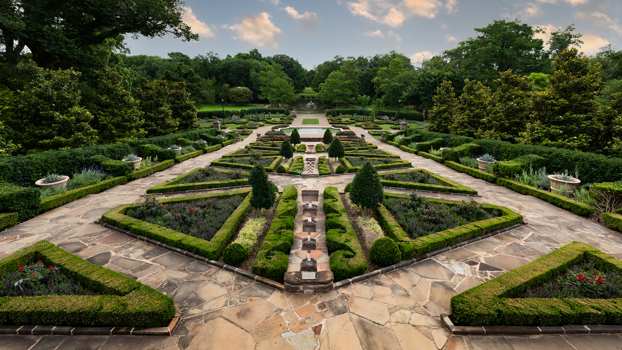 Rose garden at Fort Worth Botanic Garden.