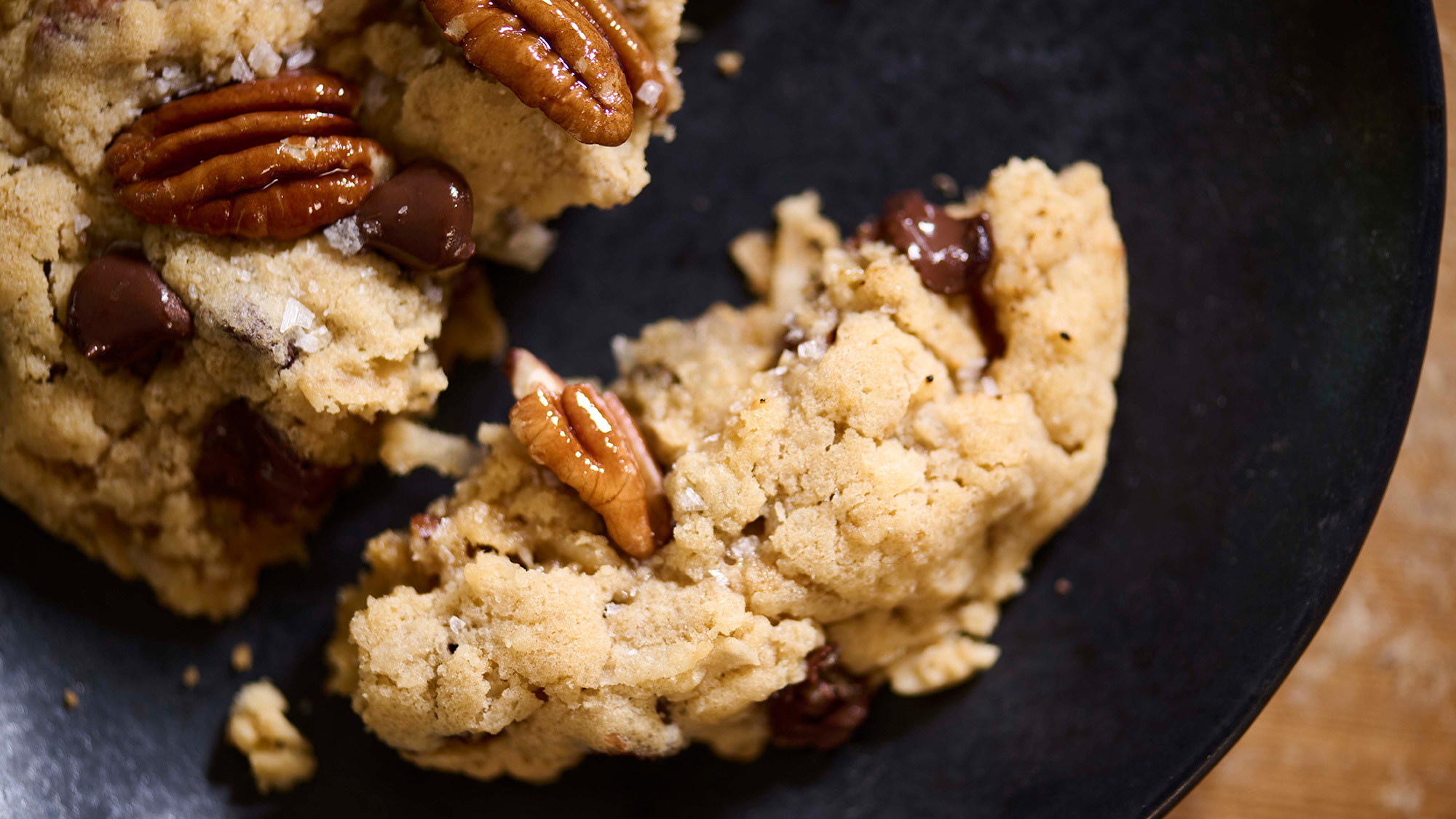 Fresh baked cowboy cookies.