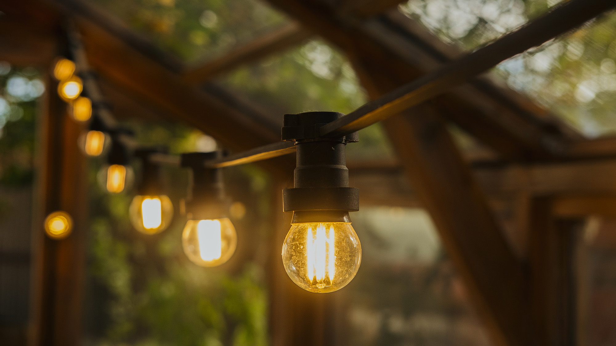 String lights hanging.