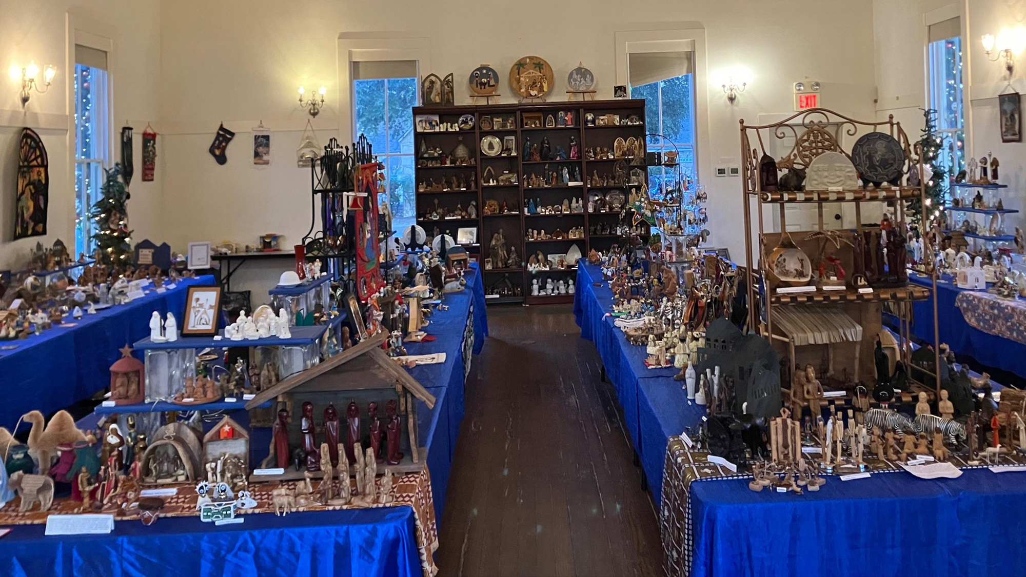 Nativity scenes in a shop.