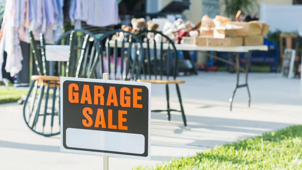 Garage sale sign.