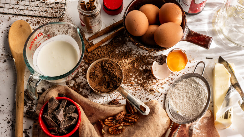 Ingredients for Texas Sheet cake.