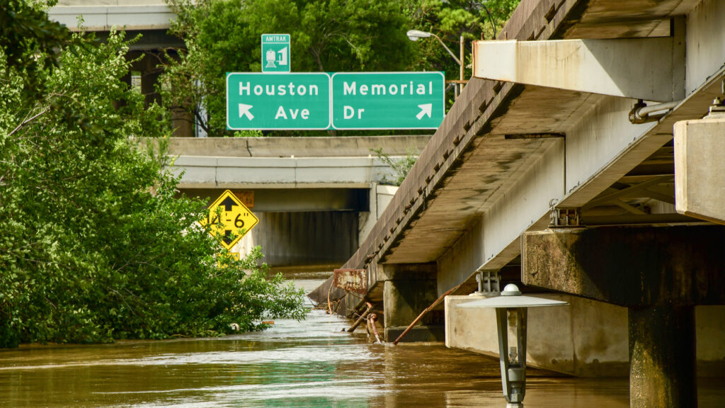 Flooded streets.