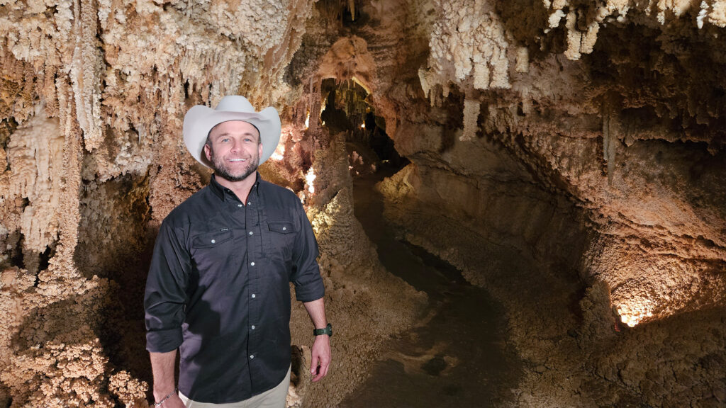Chet Garner in a Sonora cave.