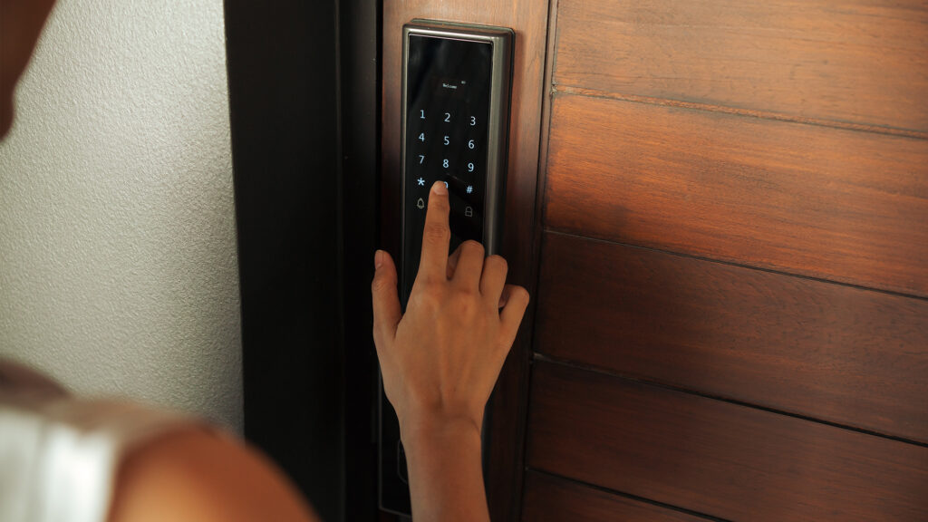 Keypad lock.