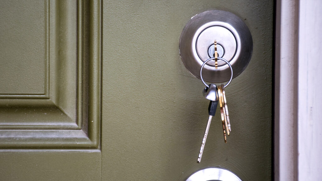 Keyed entry lock.