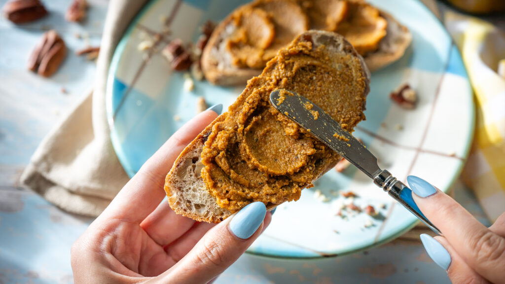 Pecan pumpkin butter on toast.
