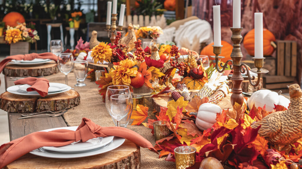 Rustic fall tablescape.