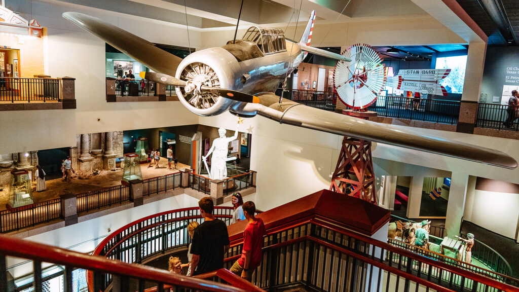 Inside Bullock Texas History Museum.